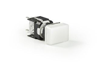 D Serisi Plastik LED'li 12-30V AC/DC Dikdörtgen Beyaz 16 mm Sinyal